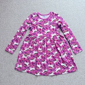 Hanna Andersson Pink Long Sleeve Sundress with Crew Neck